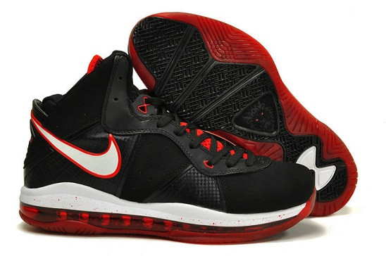 Lebron 8 VIII Black White Varsity Red
