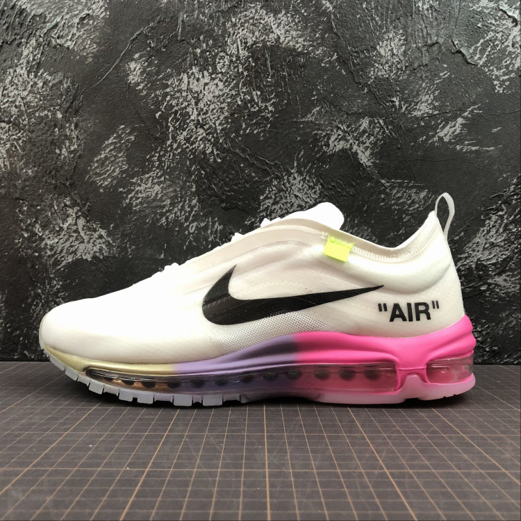 NIKE Air Max 97 OG x OFF-WHITE White Pink Black Gray