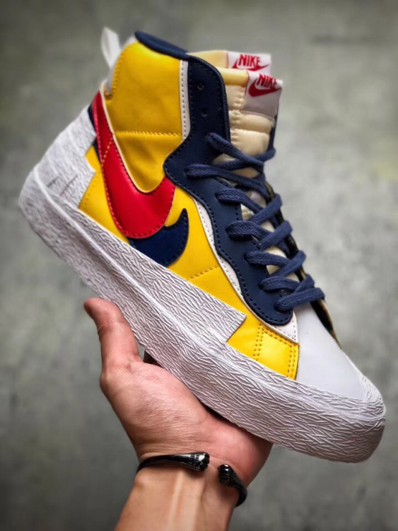 NIKE COMBINE DUNK BLAZER X SACAI white yellow red blue