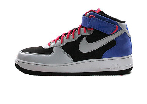 nike Air force 1 mid (white/black/blue)