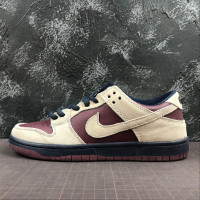 NIKE SB DUNK LOW BURGUNDY AND GREY