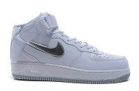 nike Air force 1 mid white/silver
