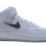 nike Air force 1 mid white/silver