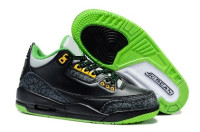 Air Jordan 3 black/green/white/yellow