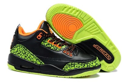 Air Jordan 3 black/green/orange