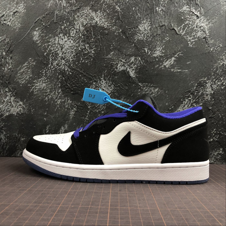 NIKE AIR JORDAN 1 LOW AJ1 553558-108 Black White Blue
