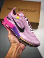 OFF-WHITE x NIKE AIR MAX 97 AJ4585-300 Light Purple Pink Violet Gold Black