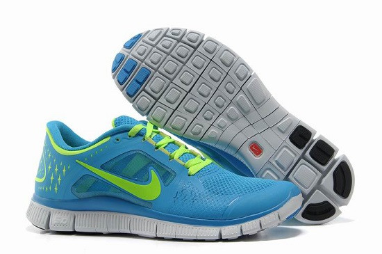 Nike free run +3 blue/green