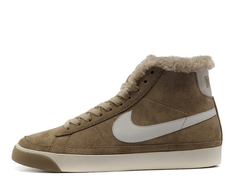 Nike blaze Hi мех (Brown/White)