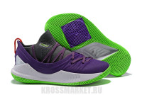Under Armour Curry 5 Low dark gray purple white lime green