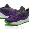 Under Armour Curry 5 Low dark gray purple white lime green