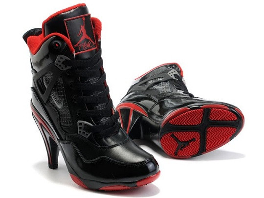 Air Jordan 4 High Heels Black/red