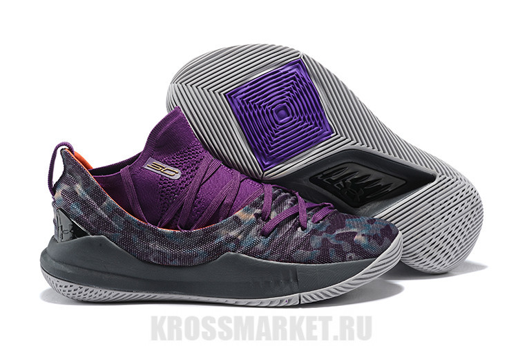 Under Armour Curry 5 Low purple camouflage dark gray white