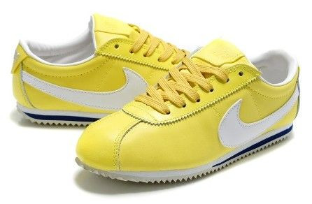 cortez женские leather yellow/white