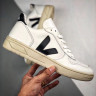 Veja V-10 Leather Extra Sneakers white black beige