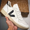 Veja V-10 Leather Extra Sneakers white black beige