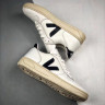 Veja V-10 Leather Extra Sneakers white black beige