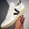 Veja V-10 Leather Extra Sneakers white black beige