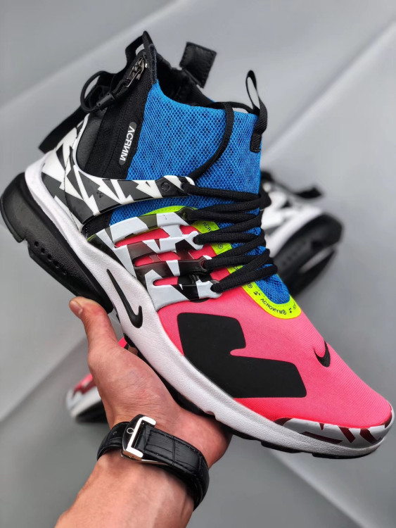 Nike Air Presto Mid x ACRONYM black white pink blue 