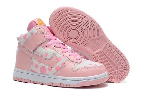 dunk high kids white/pink-dot